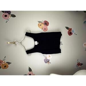 Industry Black Raven Knit Thick Strap Slightly Cropped Cami - Size - Large